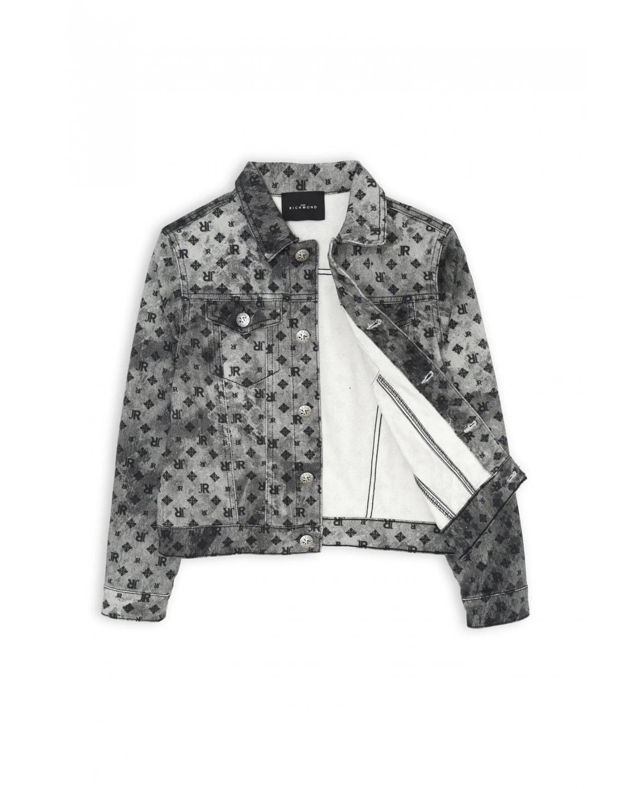 Veste en jean grise à monogramme - John Richmond