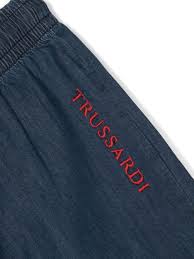 pantalon droit en chambray