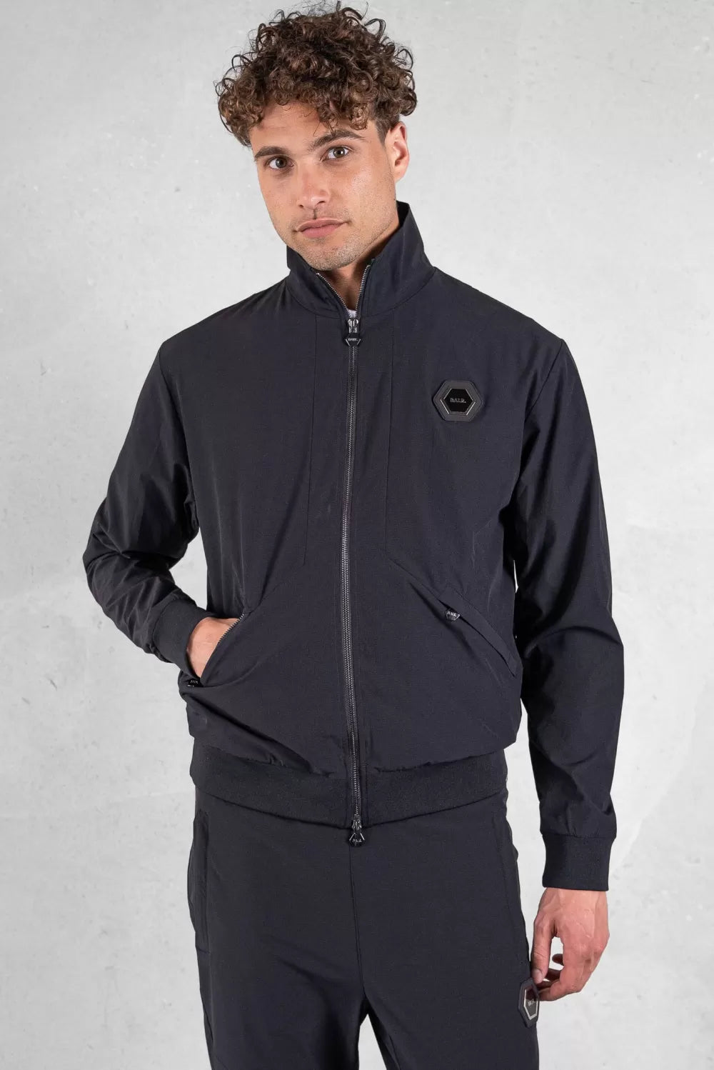 Louis Slim Ripstop Track Jacket Jet Black