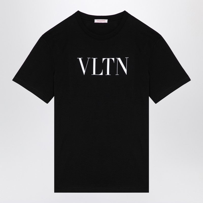 T-shirt noir en coton avec logo VLTN