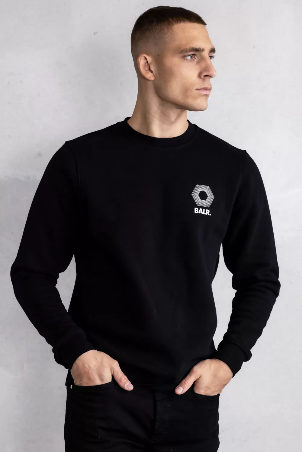 Olaf Straight H2S Hex Crewneck Jet Black