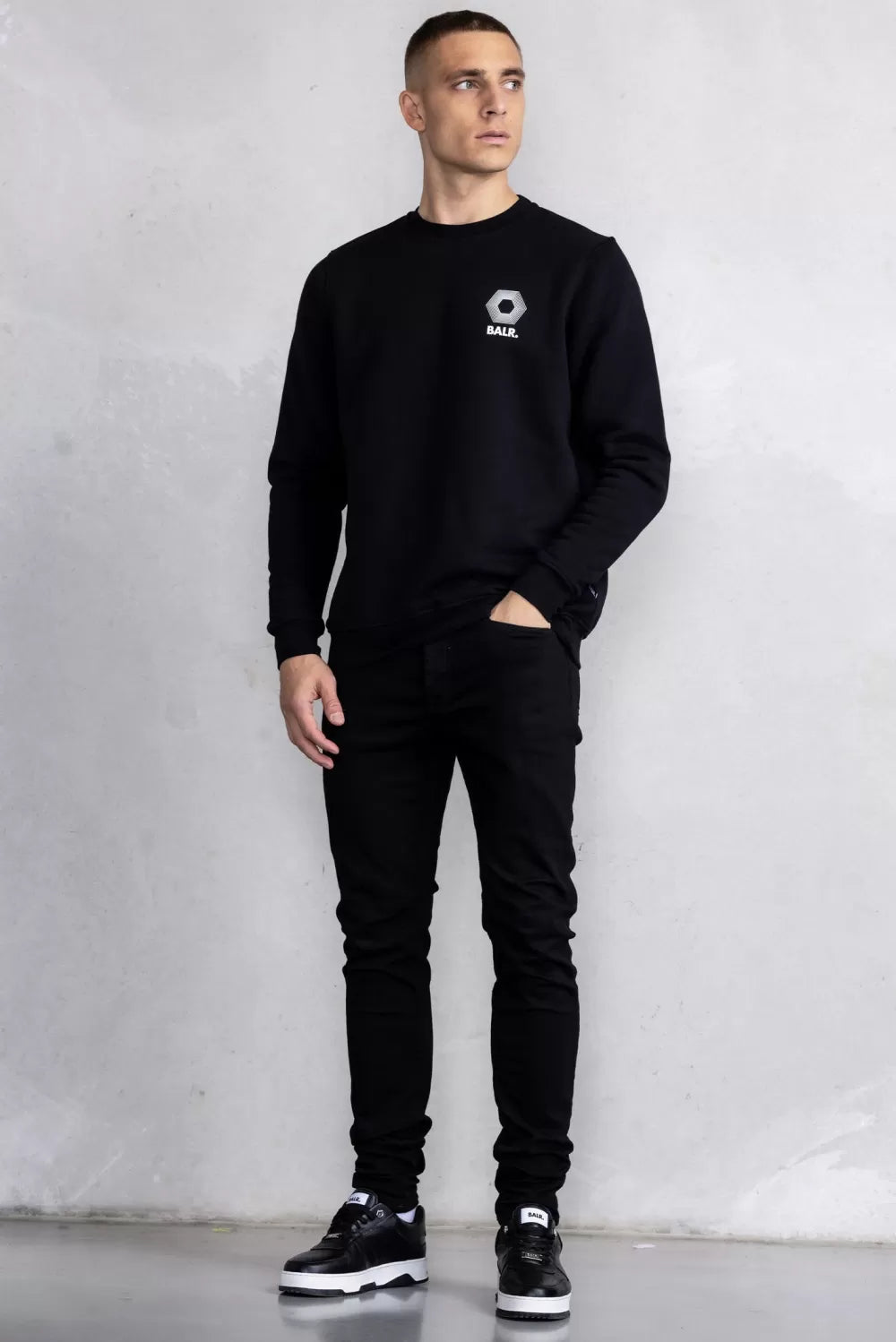 Olaf Straight H2S Hex Crewneck Jet Black