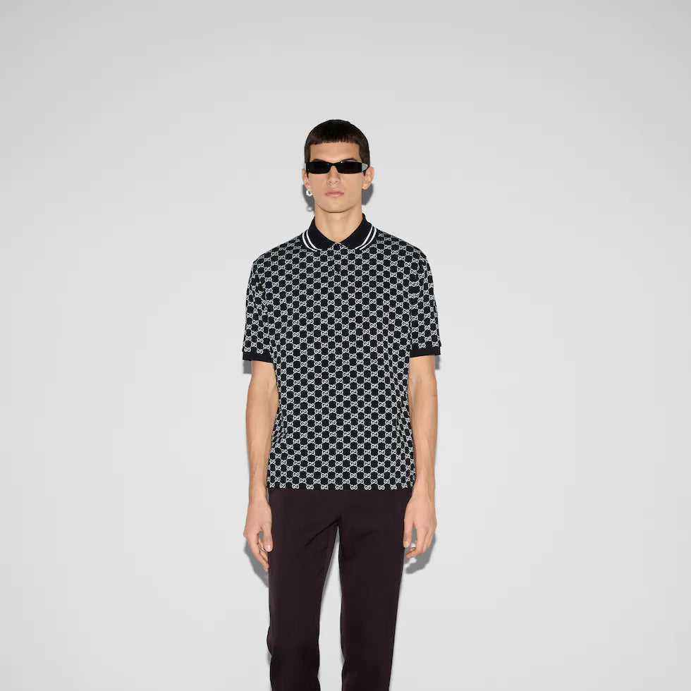 Polo GG en jacquard de piqué de coton