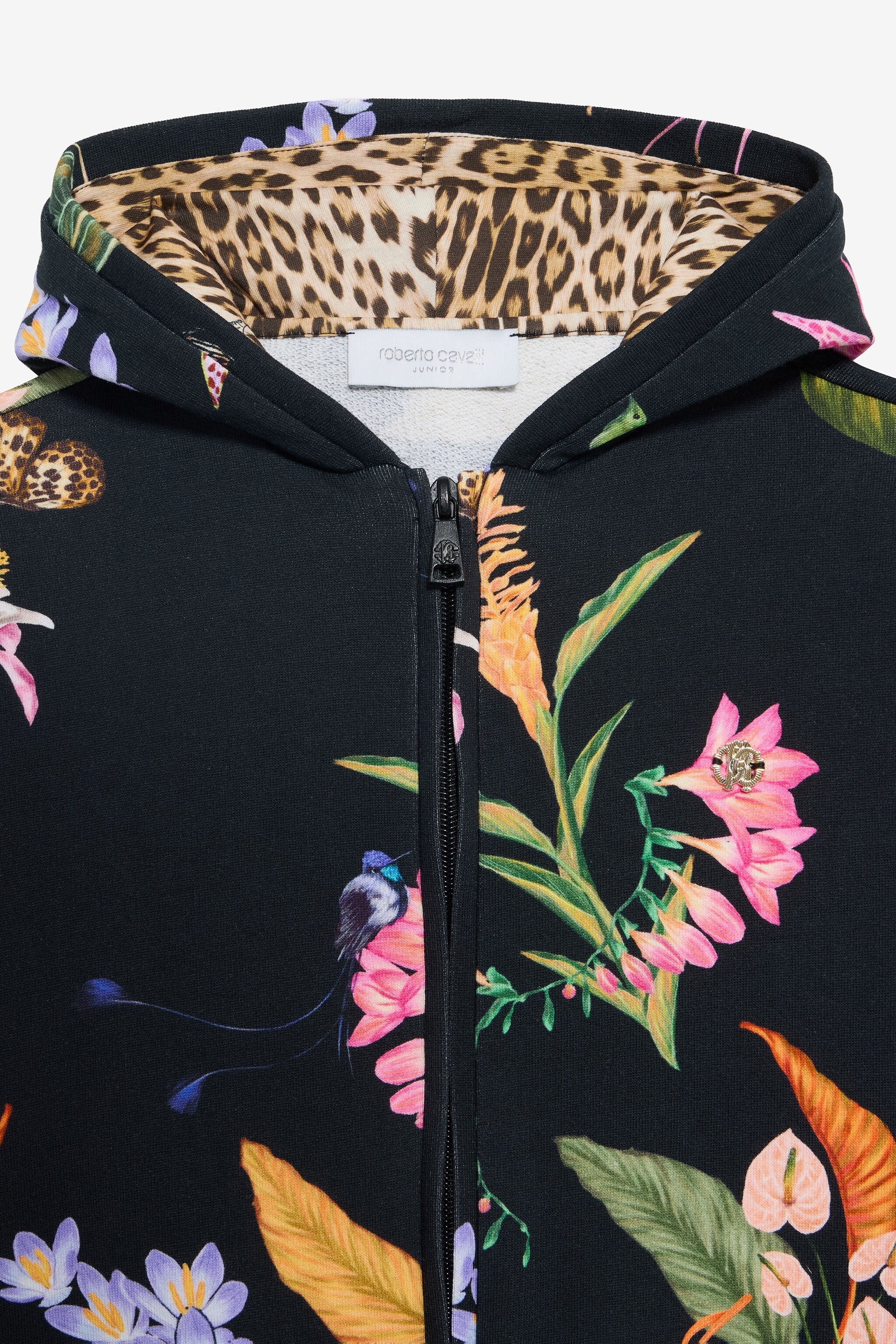 Sweat à capuche fleuri