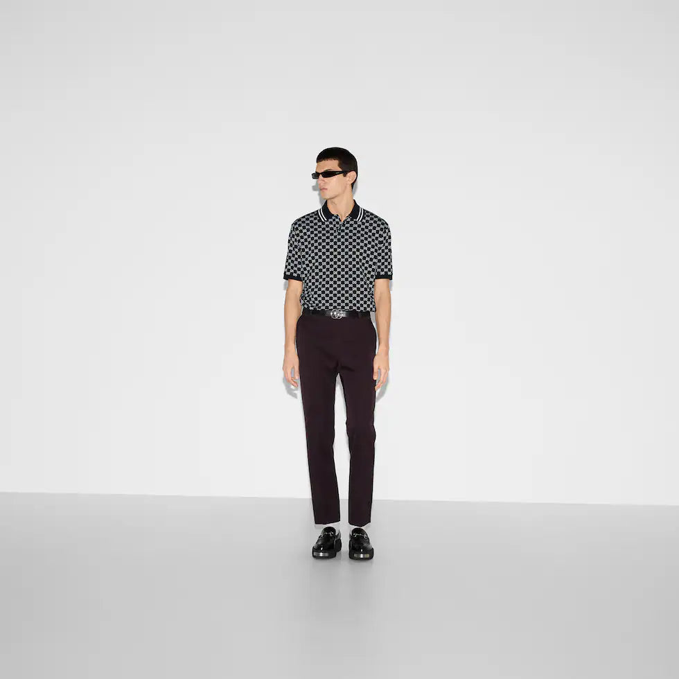 Polo GG en jacquard de piqué de coton