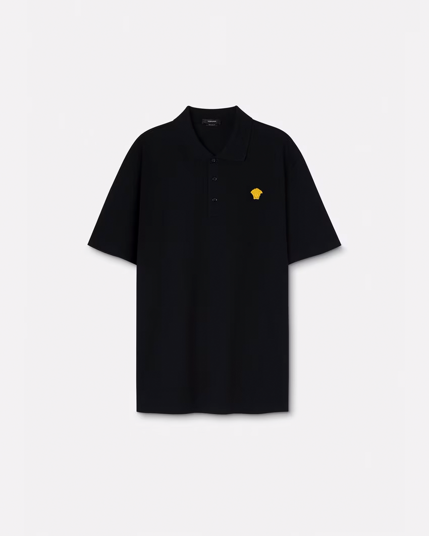EMBROIDERED SHORT-SLEEVED POLO SHIRT Versace