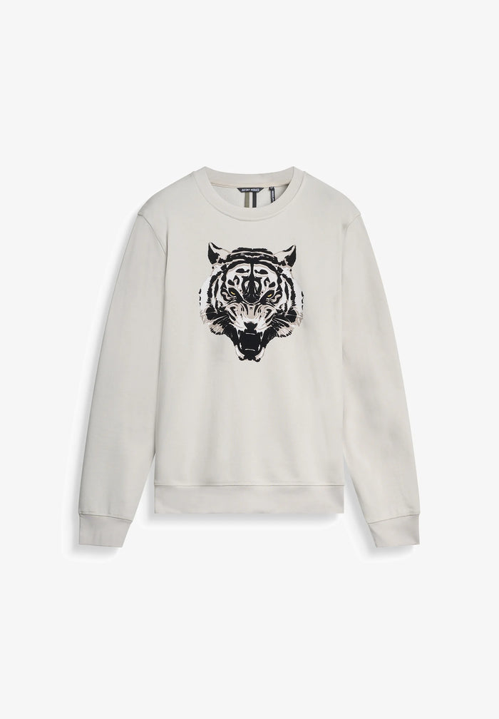 WITH MATT AND FLOCK PRINT - Sweatshirt - white