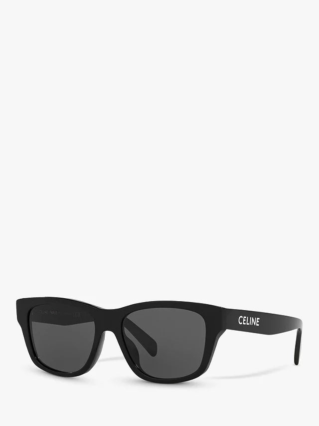 CL40249U Men's Rectangular Sunglasses, Shiny Black/Grey