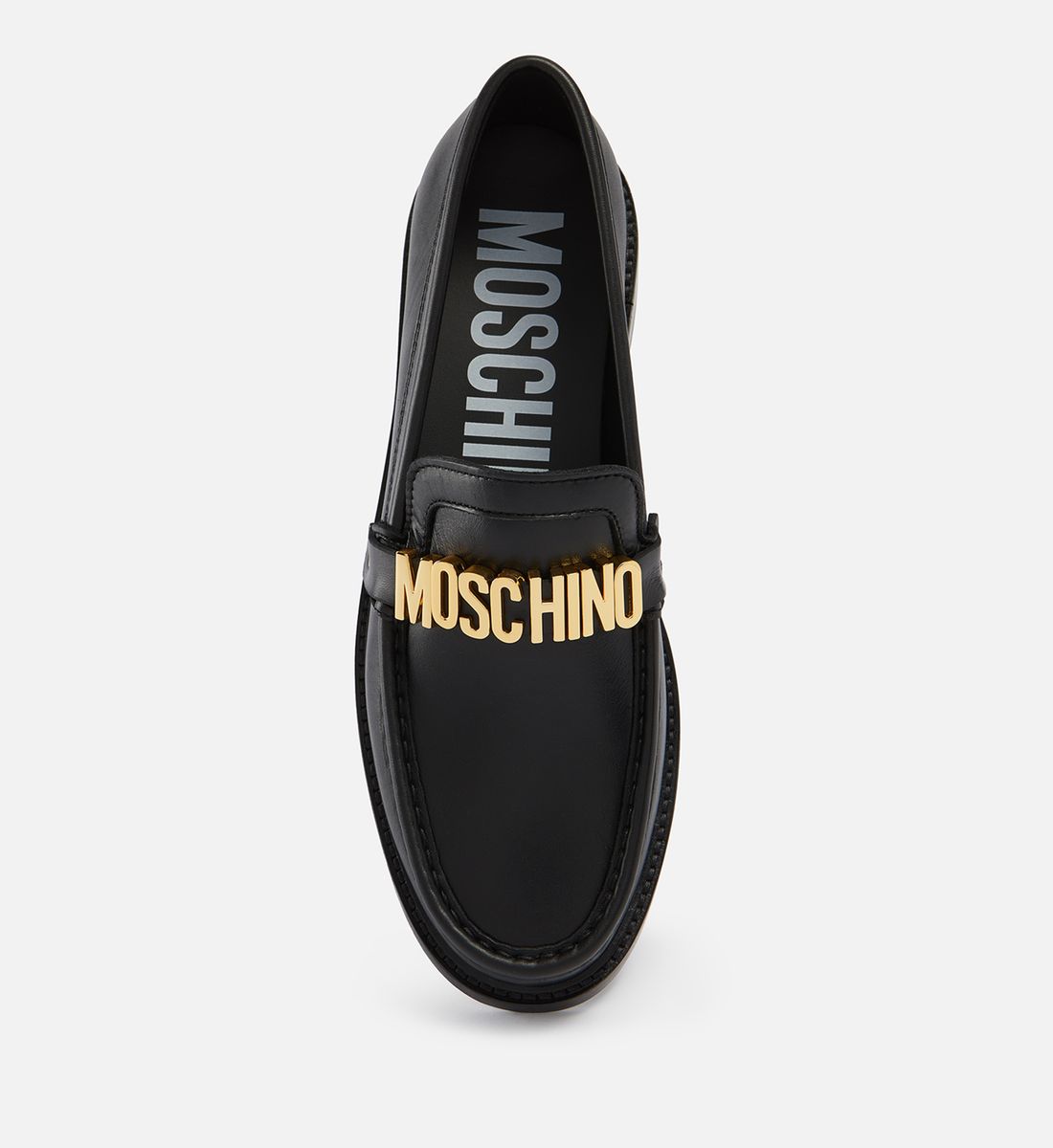 Moschino logo-plaque leather loafers