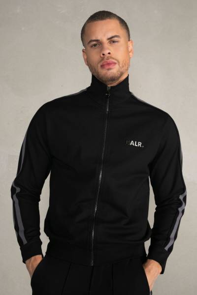 Louis Slim Crossing Tape Track Jacket Jet Black