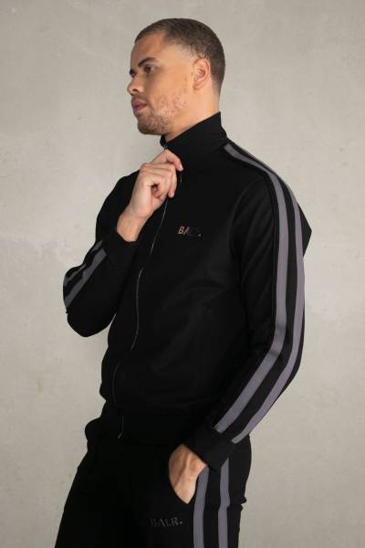 Louis Slim Crossing Tape Track Jacket Jet Black