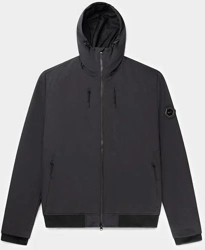 Alec Hooded Windbreaker Jacket Jet Black