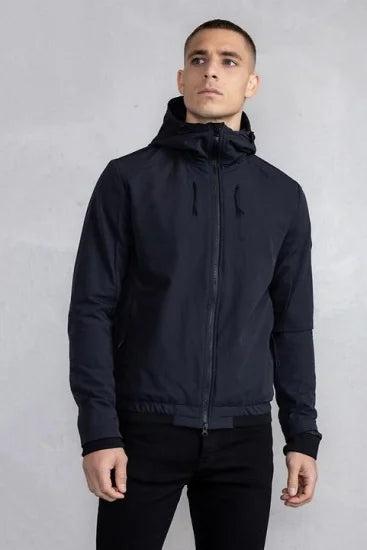 Alec Hooded Windbreaker Jacket Jet Black