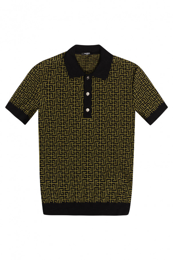 Balmain GREEN Polo shirt with logo