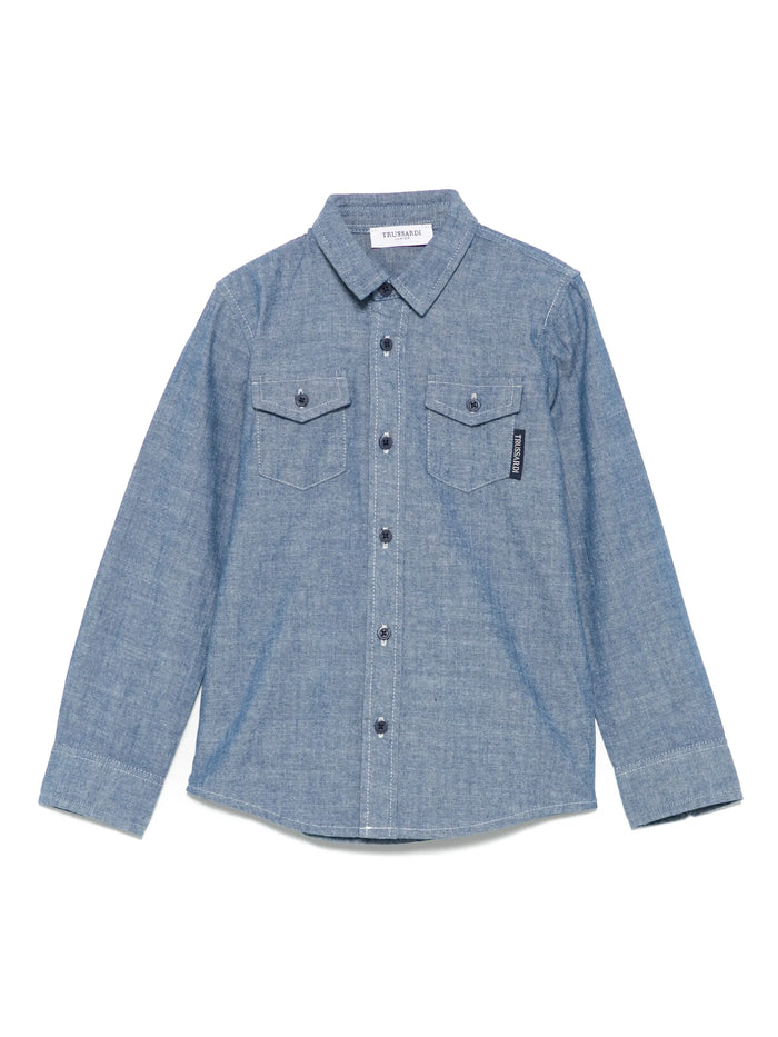chemise à étiquette logo Trussardi