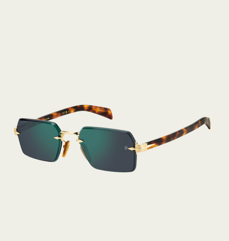 DB 7109/S - Gold Havana - Green Mirror