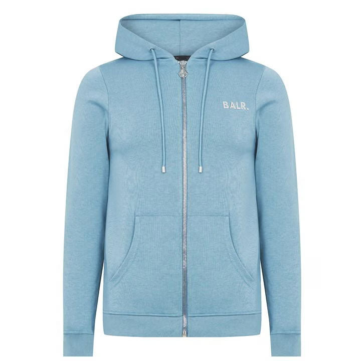 Q-Series Straight Zip Through Hoodie Stone Blue