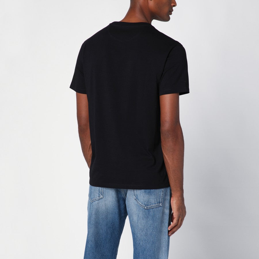 T-shirt noir en coton avec logo VLTN