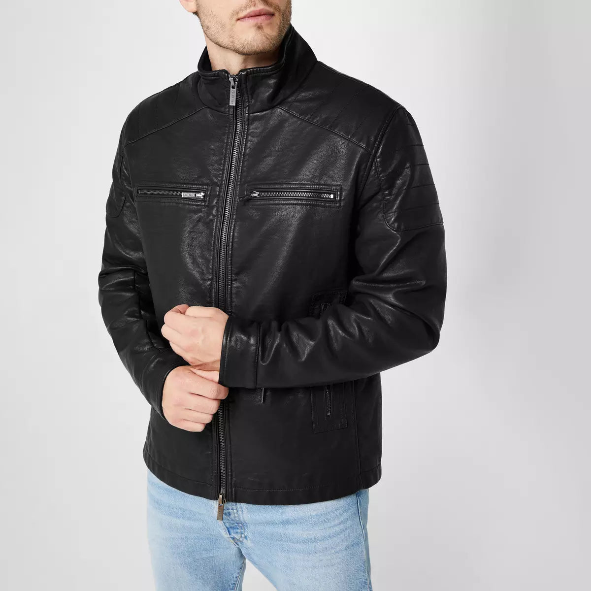 Mens Faux Leather Jacket