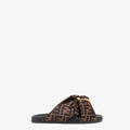 Fendi Feel Sandales en satin FF marron