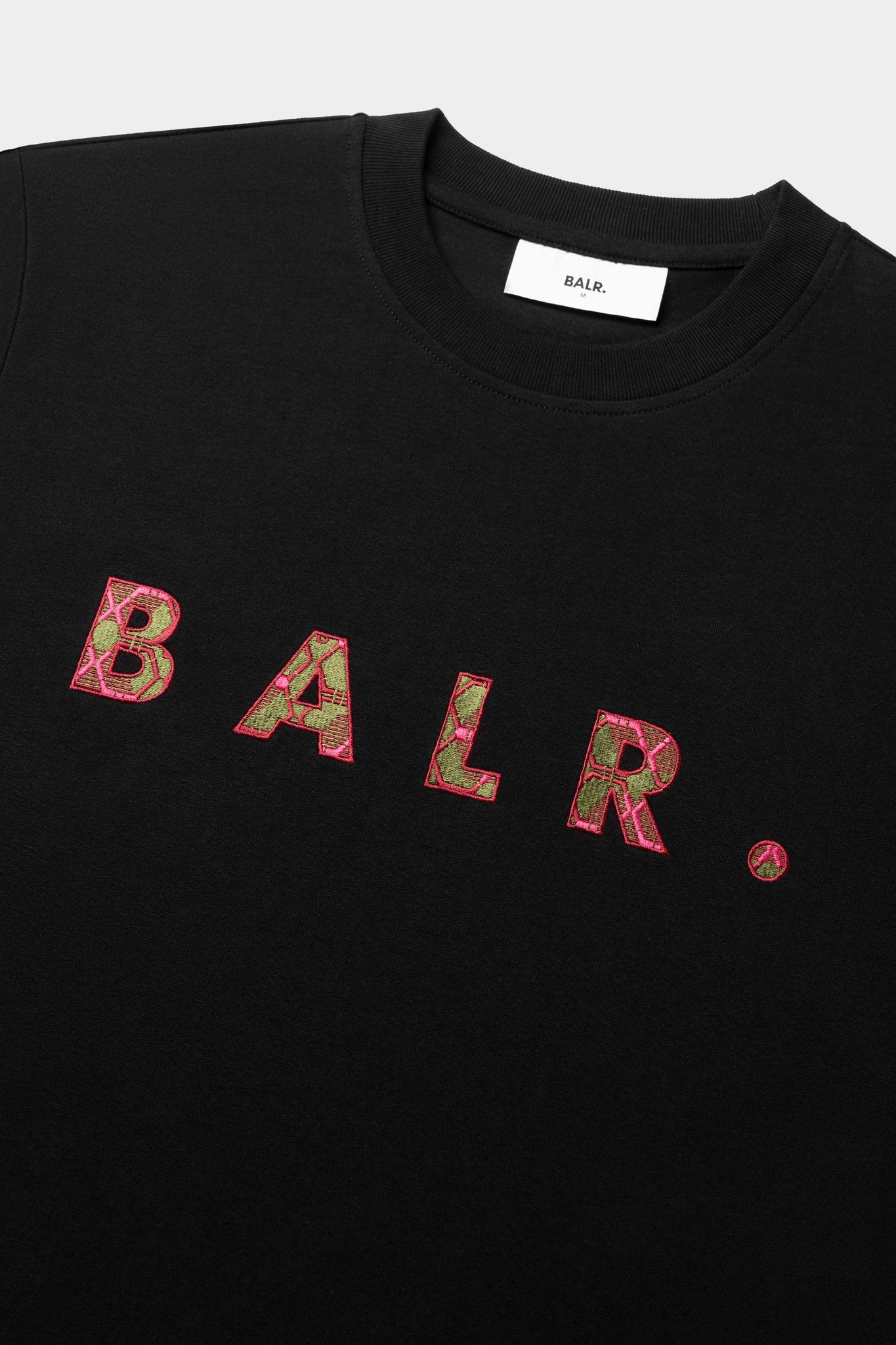 BALR. Monogram Embro Regular Fit T-Shirt Jet Black/Tibetian Red