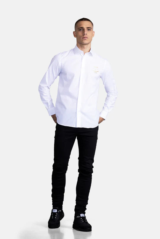 Phillipe Slim Emblem Shirt Bright White