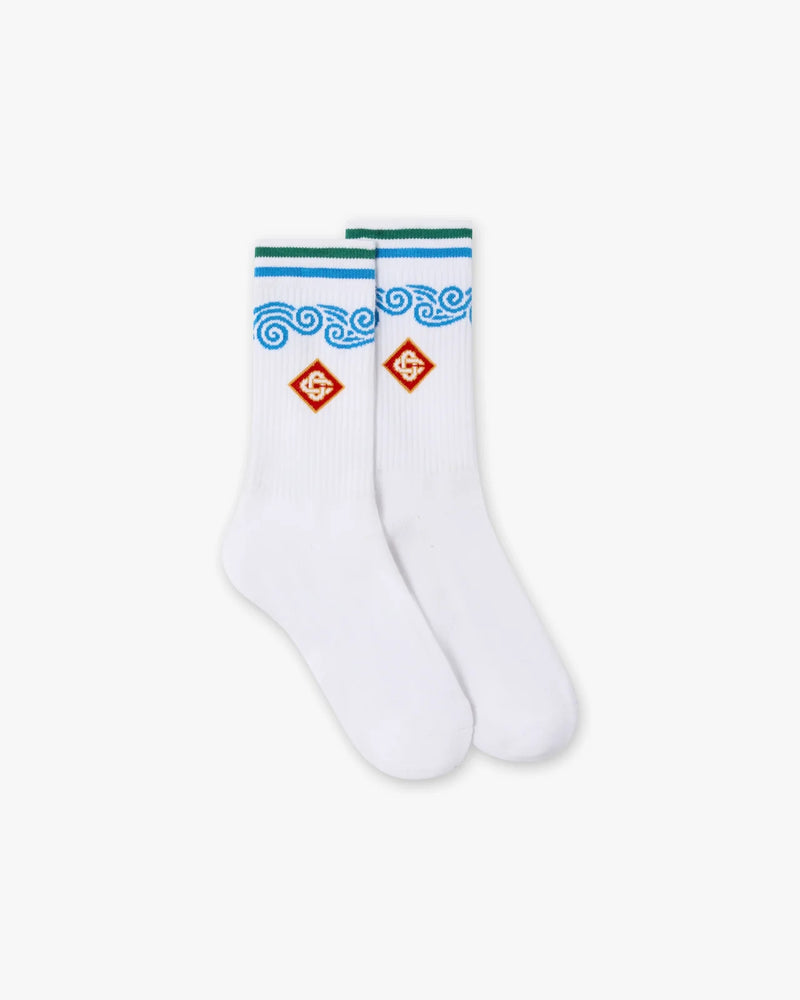 Chaussettes casablanca blanches Casa Wave