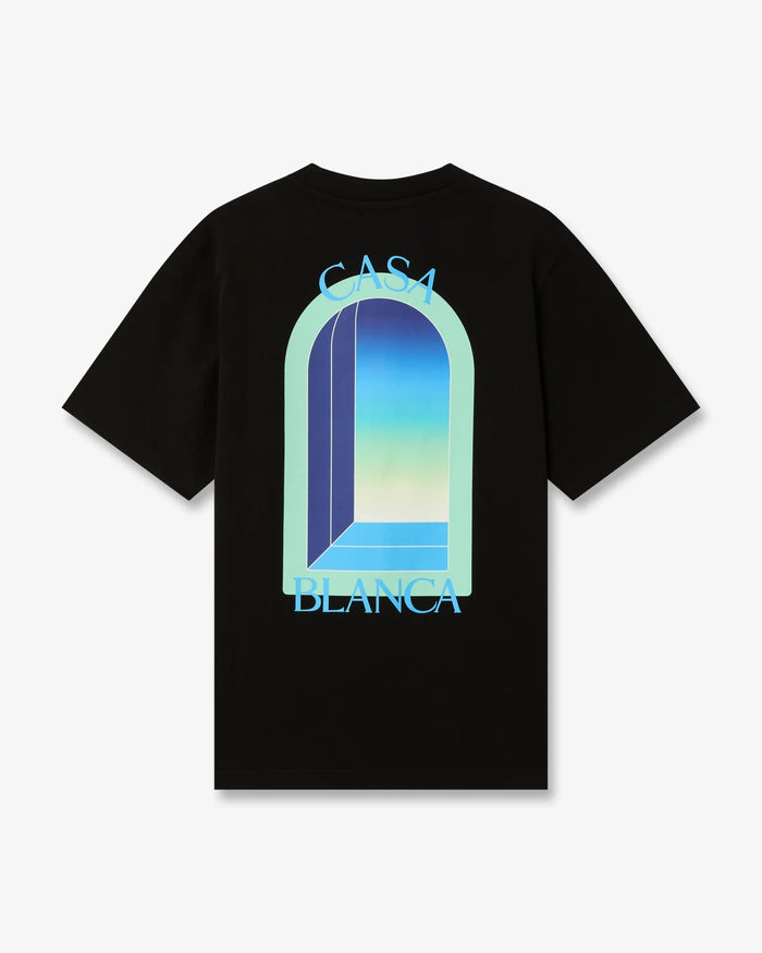 T‑shirt CASABLANCA  noir et vert menthe L’Arche