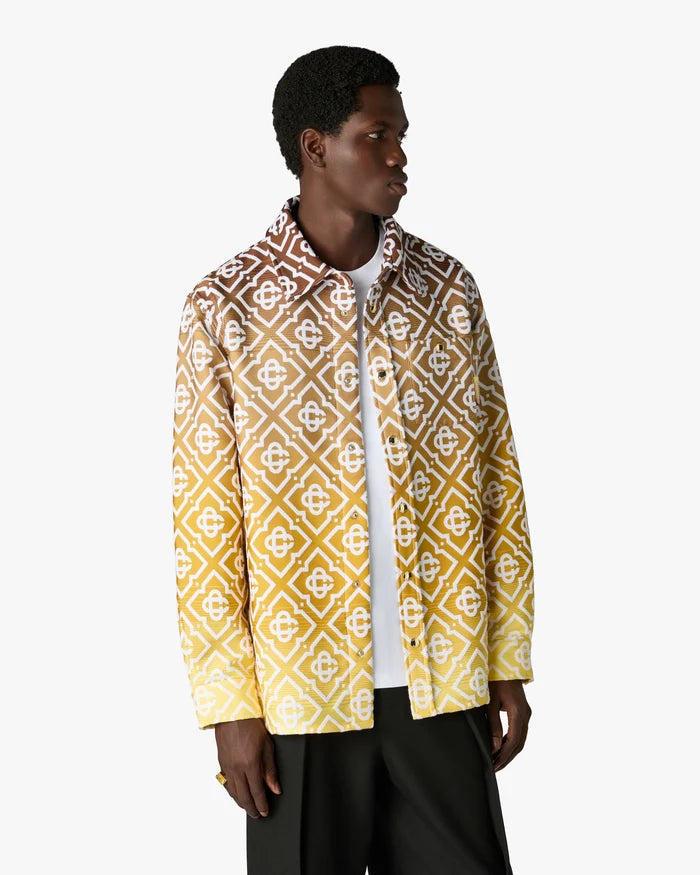 Veste‑chemise Casablanca beige à monogramme dégradé