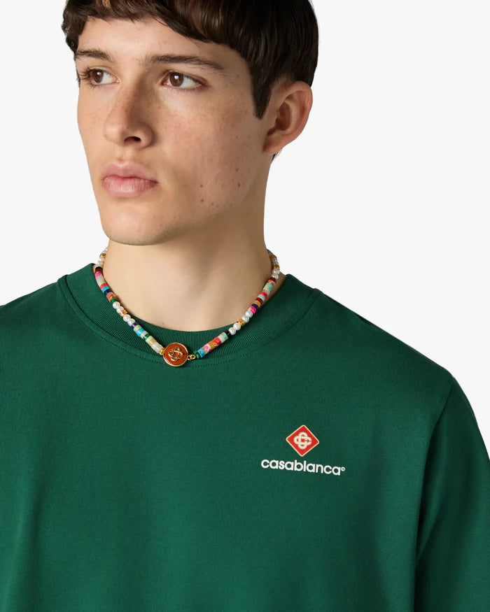 T shirt CASABLANCA à manches courtes vert sport
