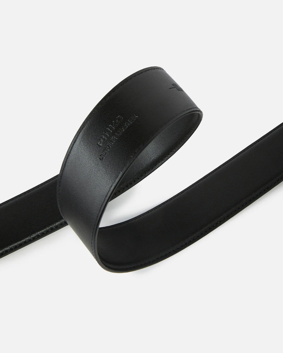 Ceinture large Love Birds en cuir 4cm