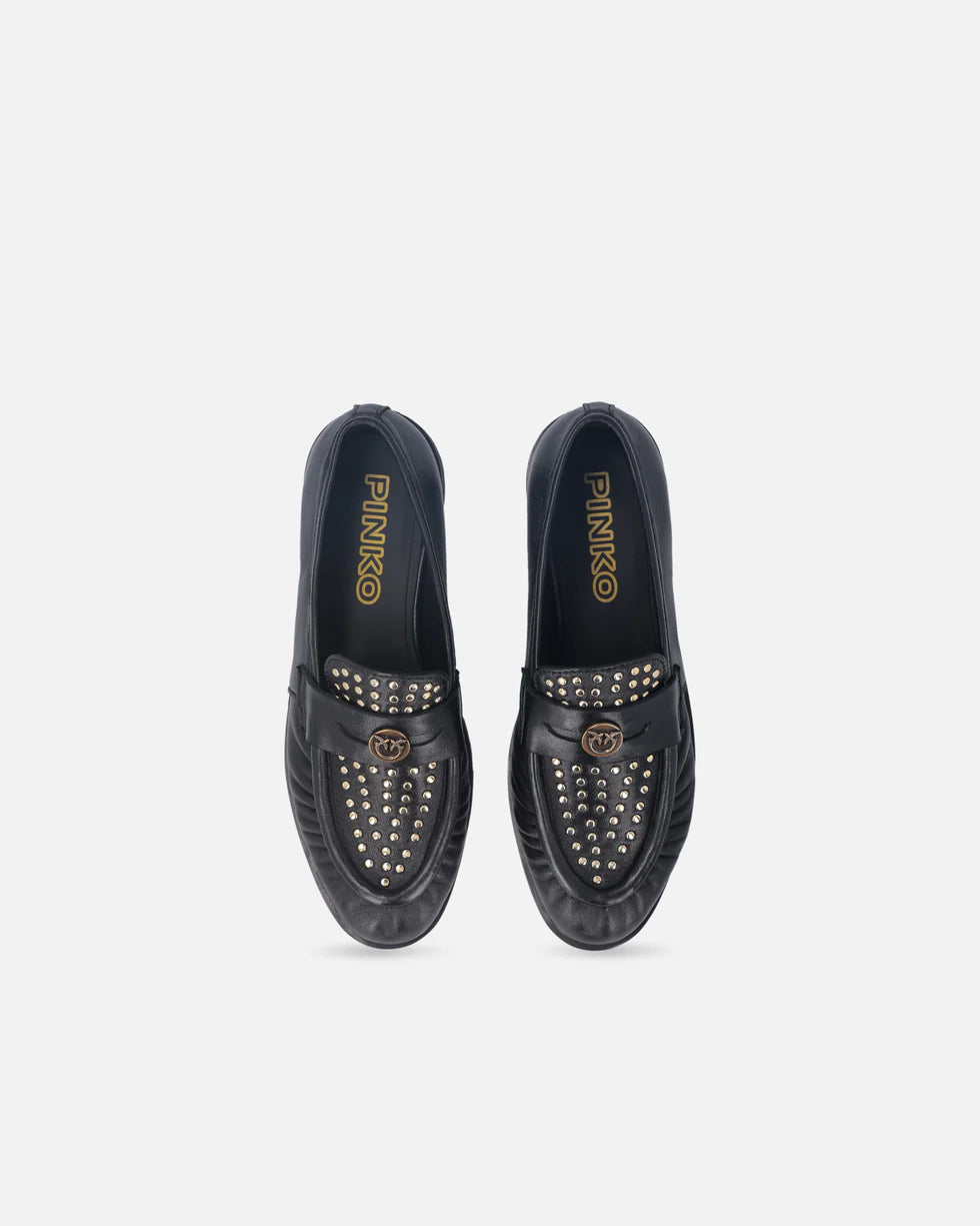 Mocassins PINKO cloutés avec plaquette à logo Love Birds