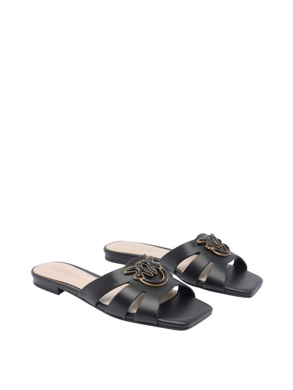 Mules PINKO en cuir à logo Love Birds