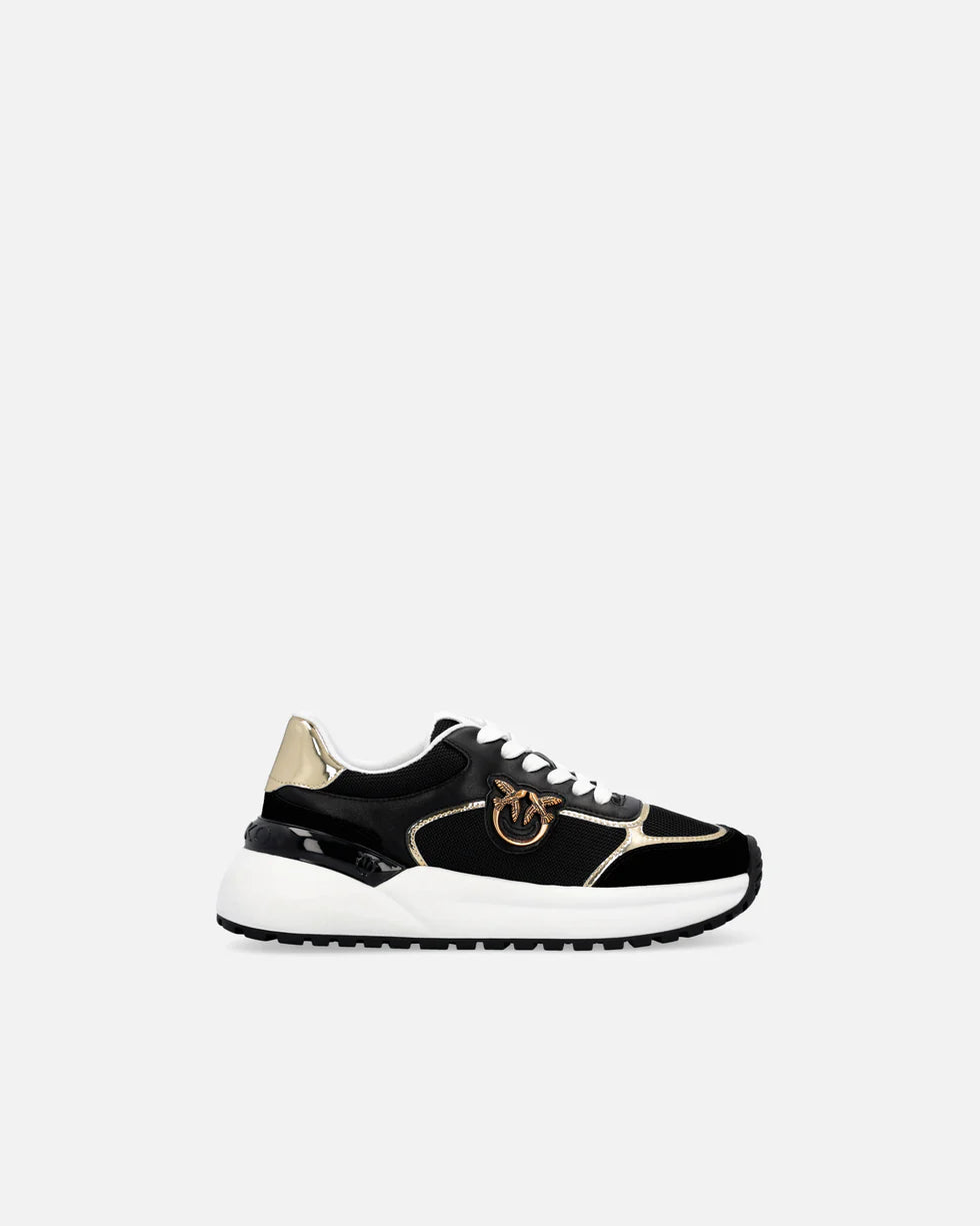 Sneakers à logo avec détails effet miroir
