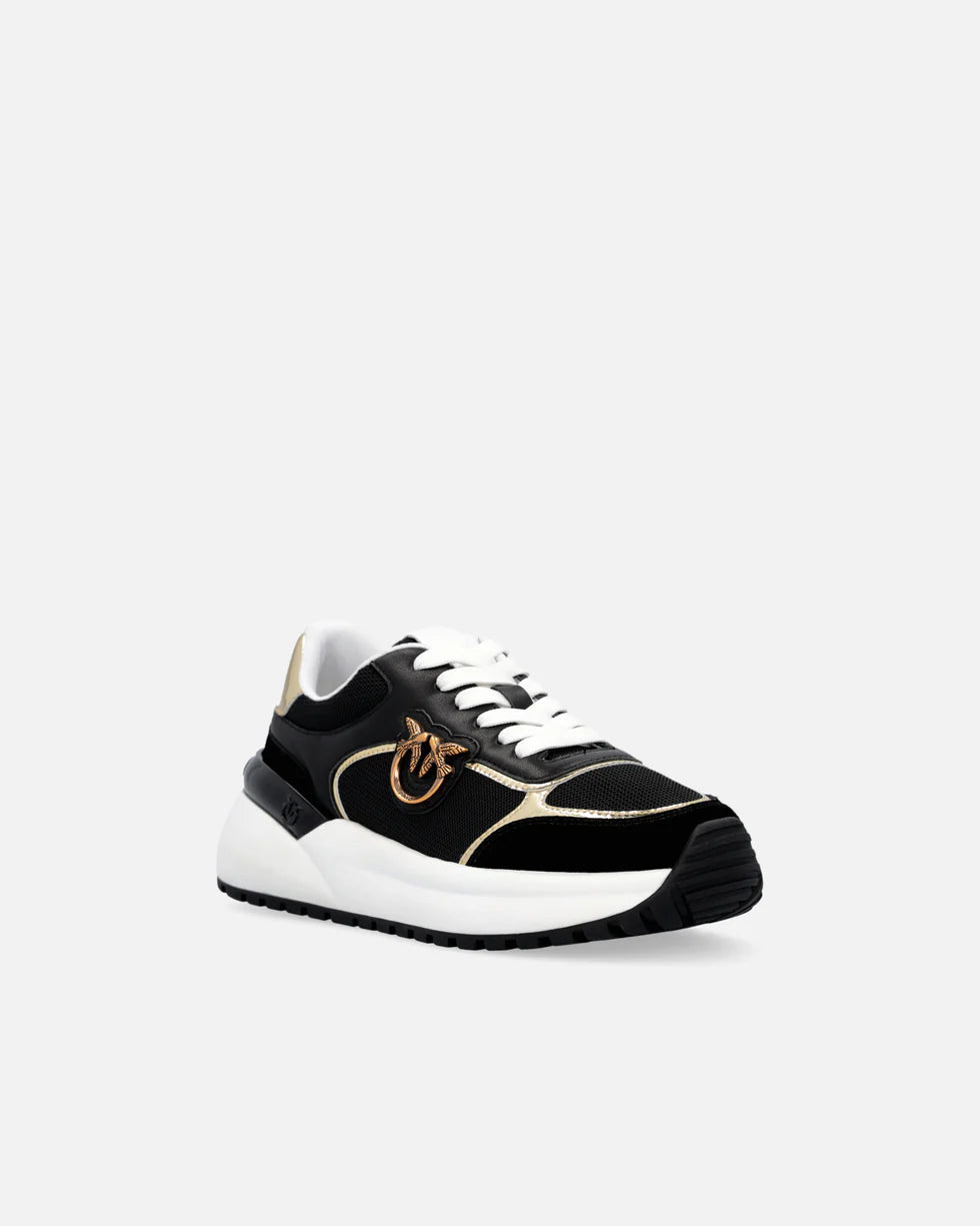 Sneakers à logo avec détails effet miroir