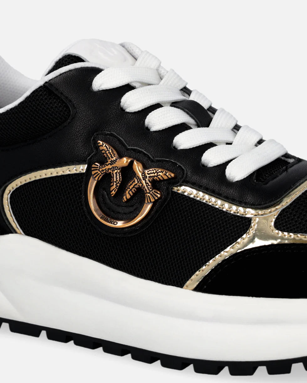Sneakers à logo avec détails effet miroir