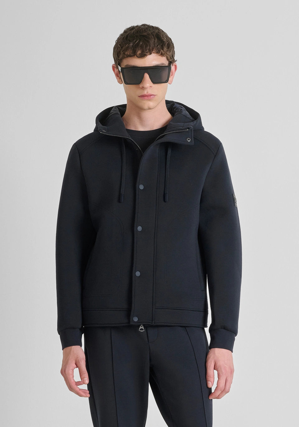 REGULAR FIT VISCOSE JACKET WITH DUPONT SORONA ECO-PADDING AND HOOD