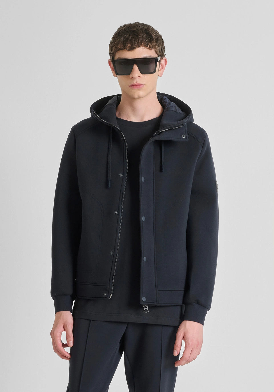 REGULAR FIT VISCOSE JACKET WITH DUPONT SORONA ECO-PADDING AND HOOD