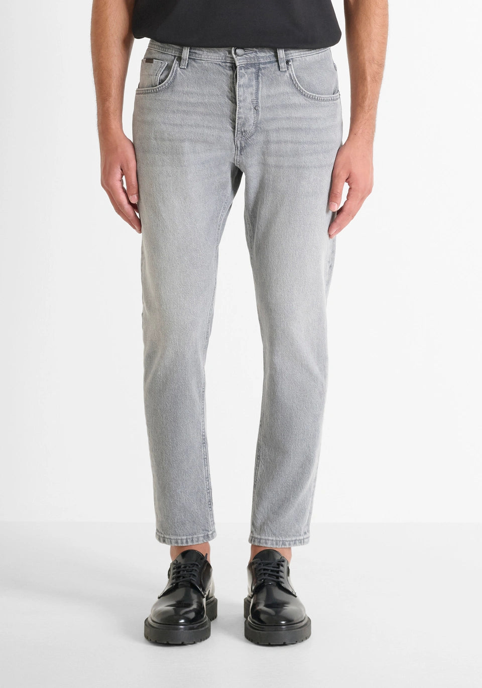 JEAN « ARGON » COUPE SLIM LONGUEUR CHEVILLE EN DENIM NOIR