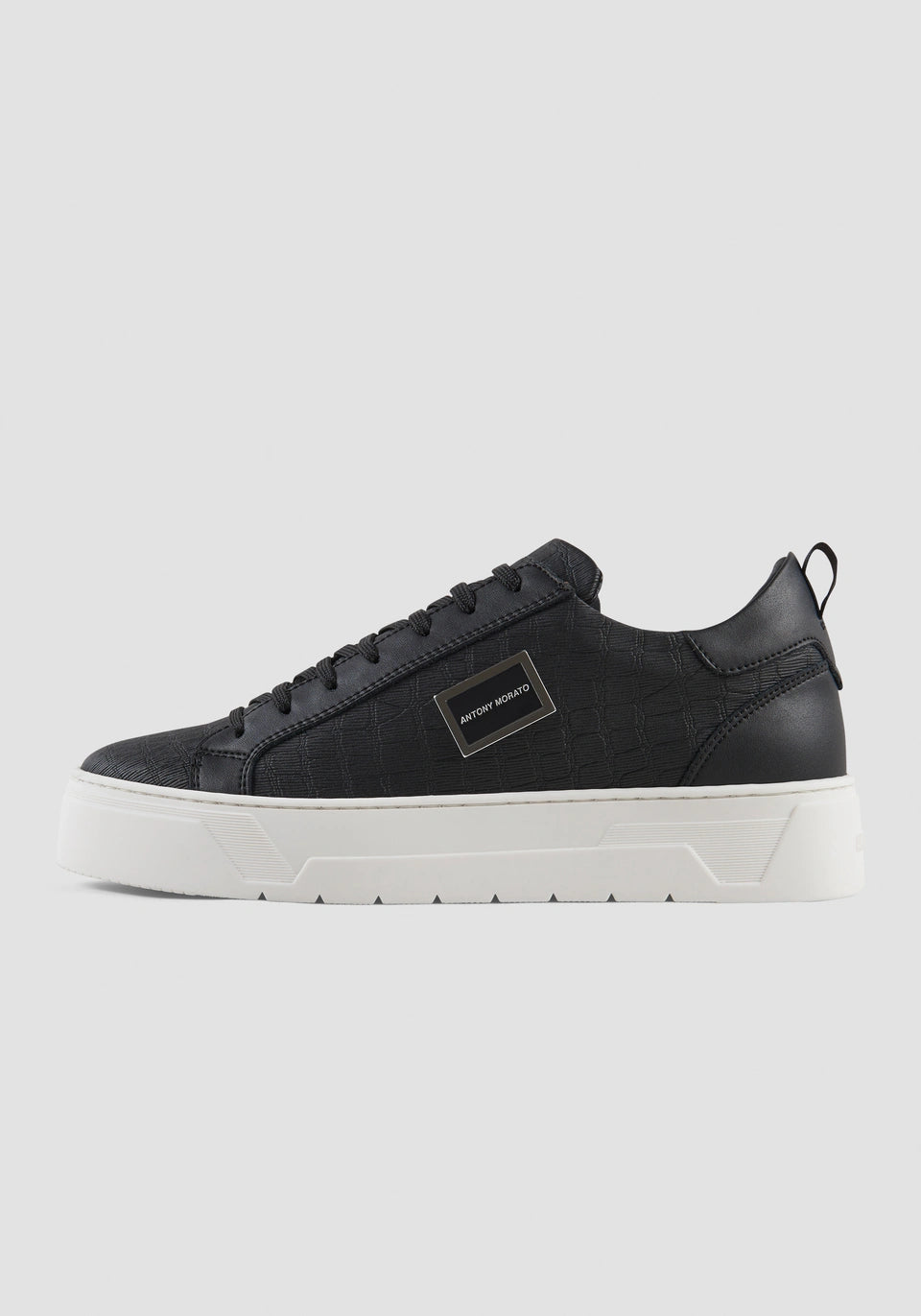 SNEAKERS « METAL BOLD » ANIMAL EN CUIR NOIR