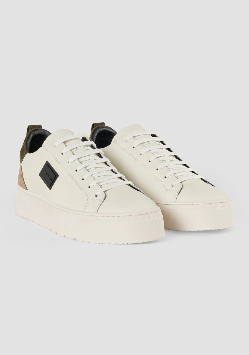 SNEAKER METAL « BOLD » MIX EN CUIR