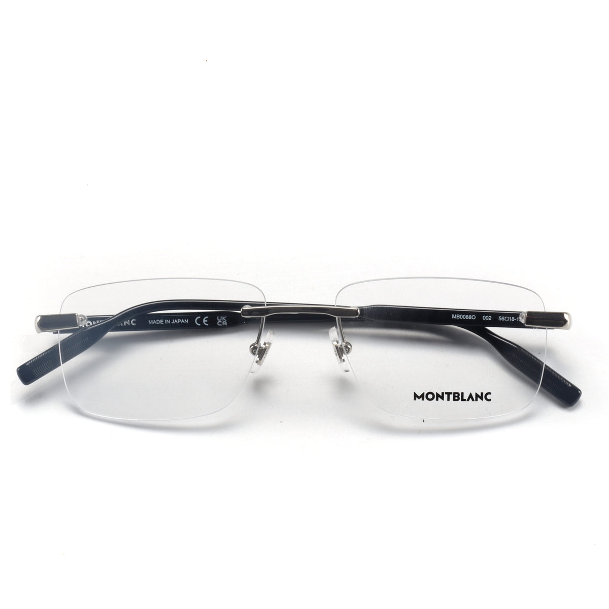 Lunettes de Vue Montblanc MB0088O-002 56 SILVER BLACK TRANSPARENT