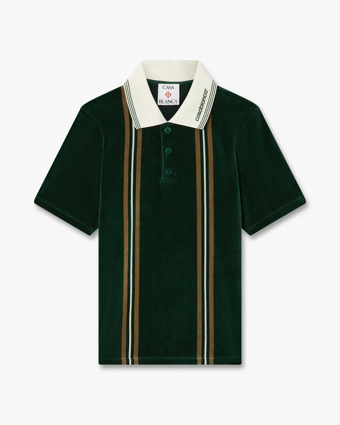 Polo Casablanca Velour  velours à rayures