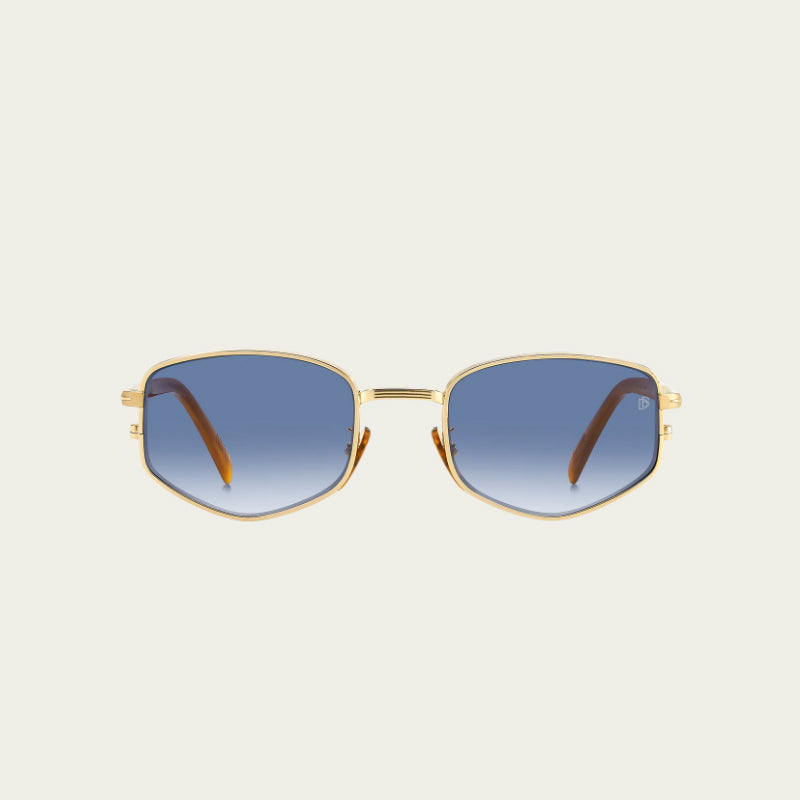Lunettes de Soleil David Beckham DB 1129/S - GOLD HORN - DK BLUE SHADED