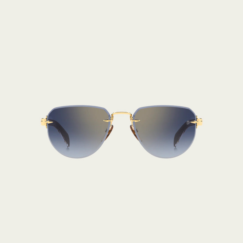 Lunettes de Soleil David Beckham DB 7144/S - GOLD BLACK_ - BLUE SHADED GOLD MIRROR