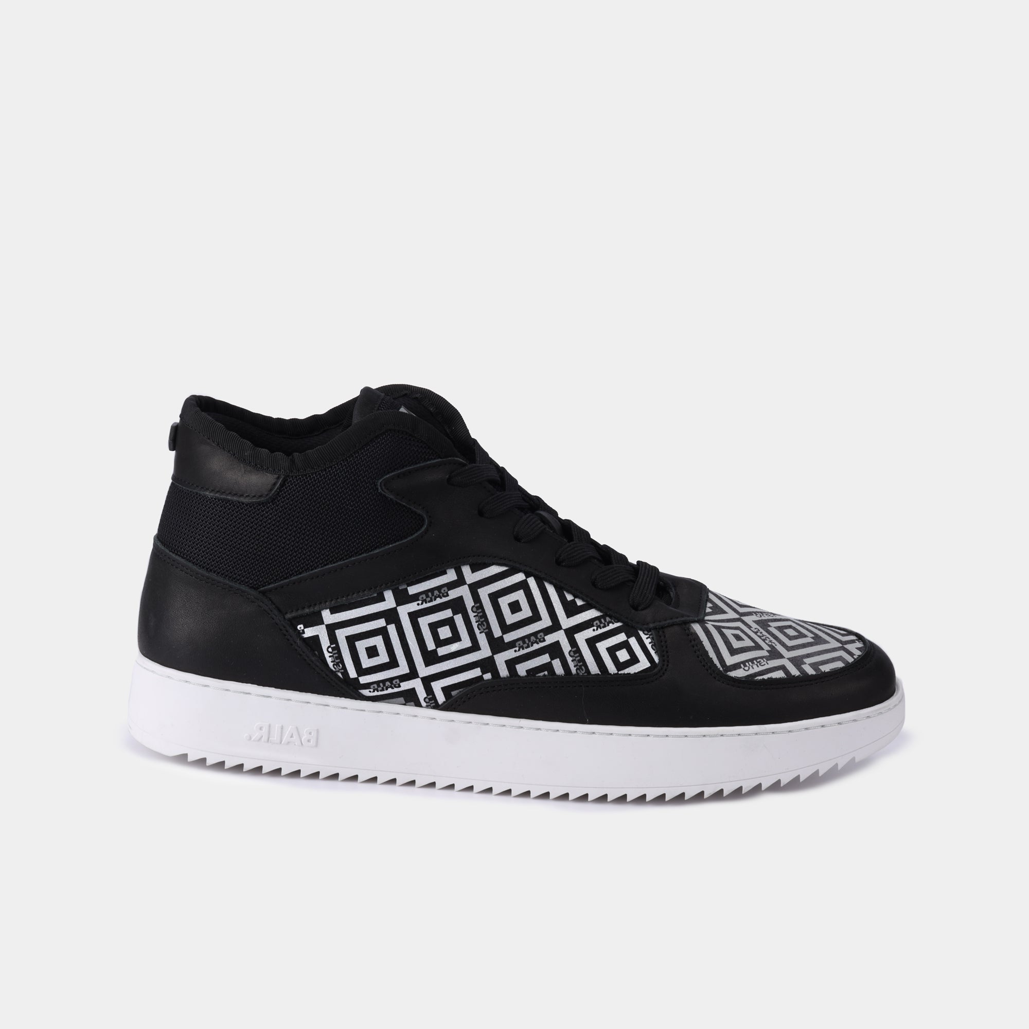 Mid Black Reflective Sneakers - ISHU Jet Black/3M Reflective