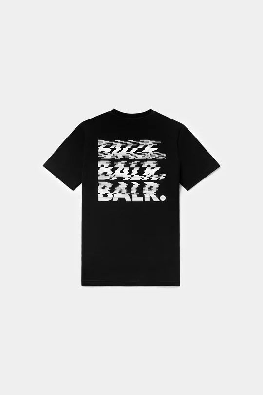 BALR. GLITCH REGULAR FIT T-SHIRT JET BLACK