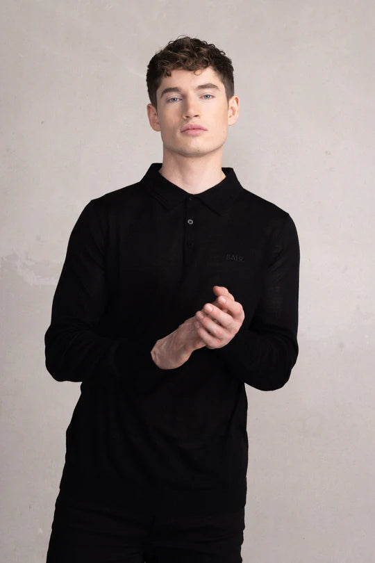 Porter Regular Knitted Polo Jet Black