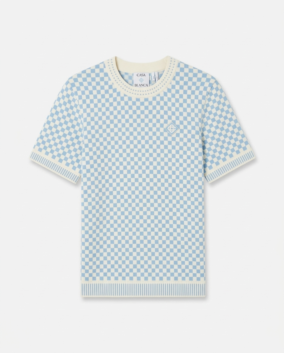 T-shirt Casablanca a carreaux maison prado
