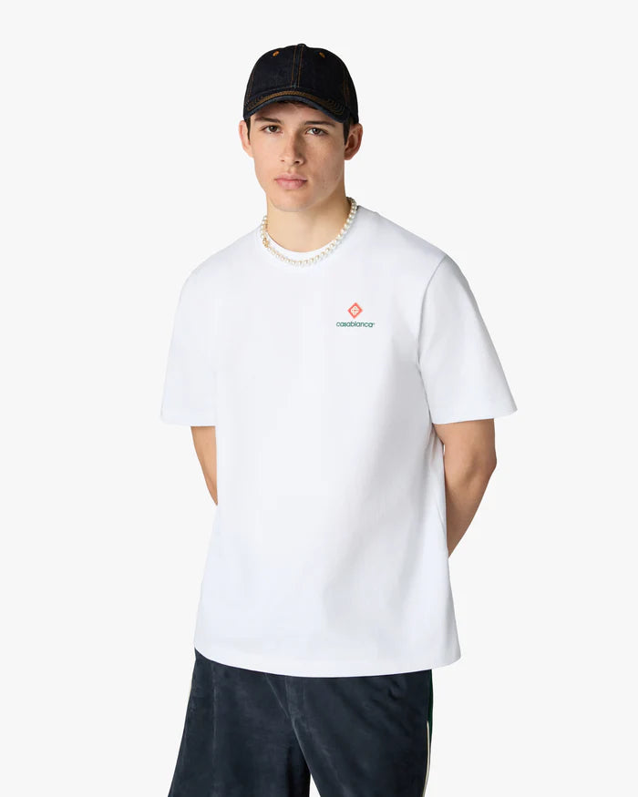 T‑shirt Casablanca à manches courtes blanc style sport